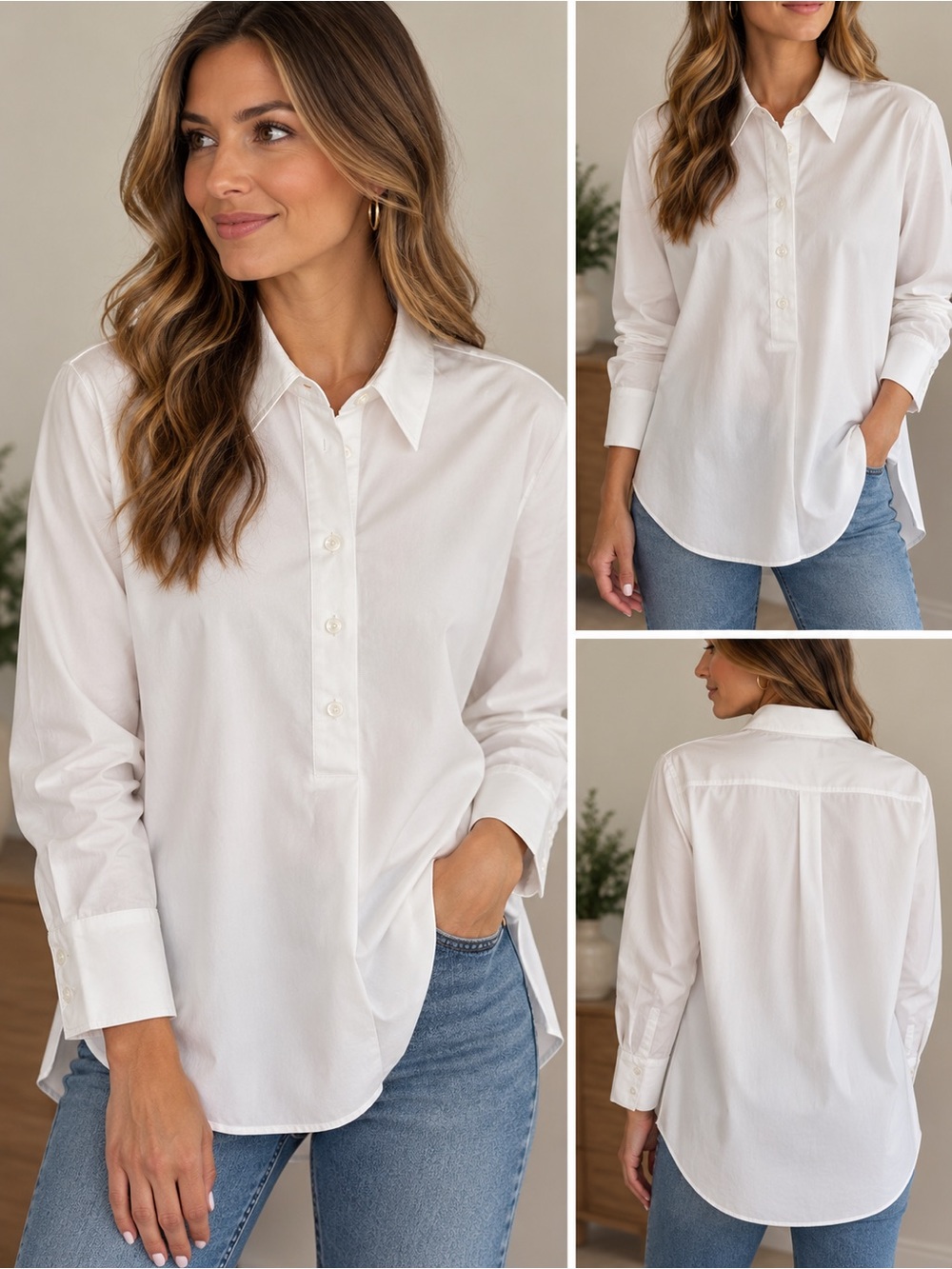 Chico's Crisp White Button-Front Shirt